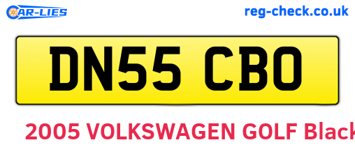 DN55CBO are the vehicle registration plates.
