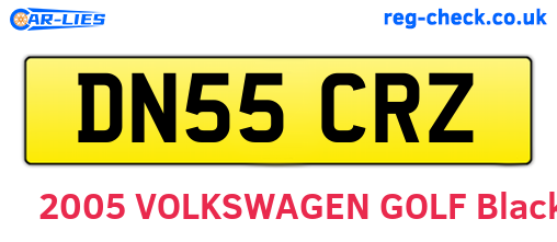 DN55CRZ are the vehicle registration plates.