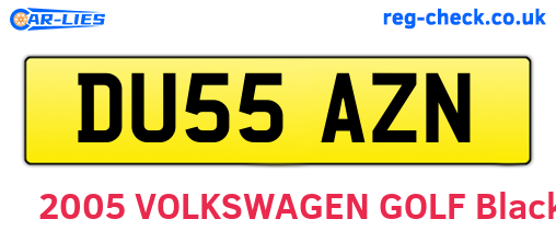 DU55AZN are the vehicle registration plates.