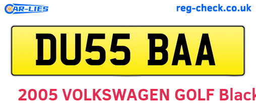 DU55BAA are the vehicle registration plates.