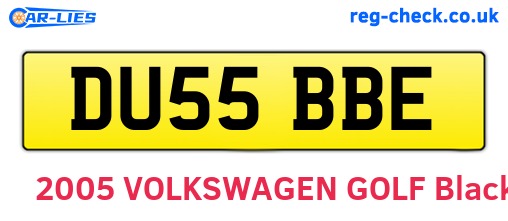 DU55BBE are the vehicle registration plates.