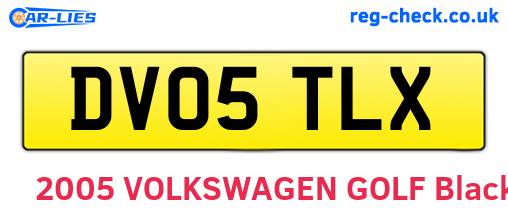 DV05TLX are the vehicle registration plates.