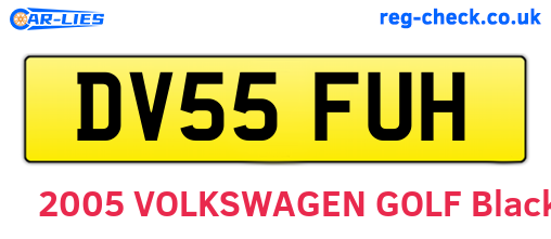 DV55FUH are the vehicle registration plates.