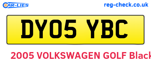 DY05YBC are the vehicle registration plates.