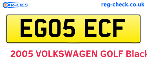 EG05ECF are the vehicle registration plates.