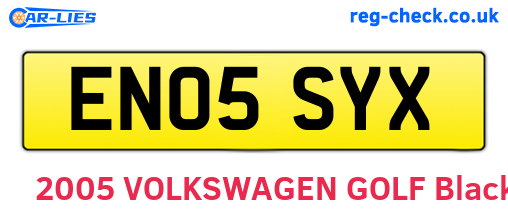 EN05SYX are the vehicle registration plates.