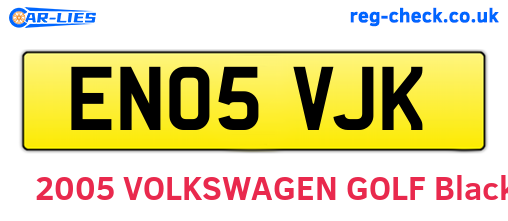 EN05VJK are the vehicle registration plates.