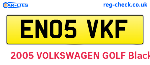 EN05VKF are the vehicle registration plates.