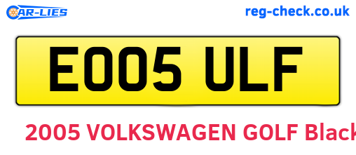 EO05ULF are the vehicle registration plates.