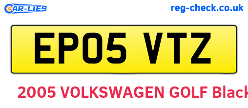 EP05VTZ are the vehicle registration plates.