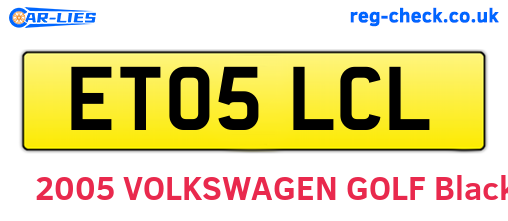 ET05LCL are the vehicle registration plates.