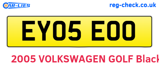 EY05EOO are the vehicle registration plates.