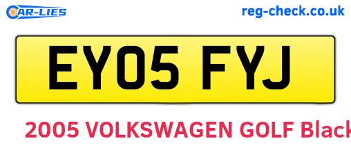 EY05FYJ are the vehicle registration plates.