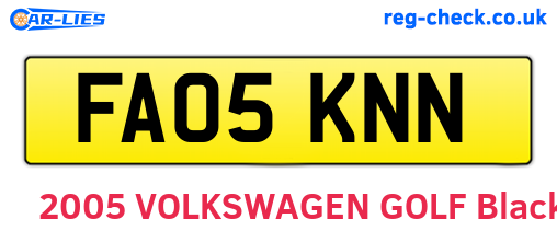 FA05KNN are the vehicle registration plates.