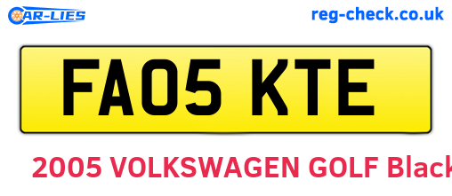 FA05KTE are the vehicle registration plates.