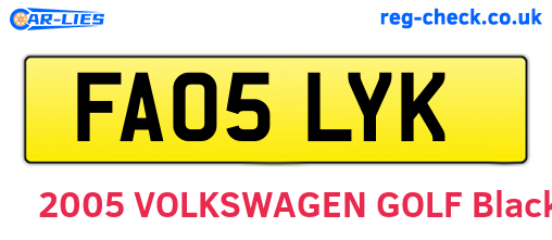 FA05LYK are the vehicle registration plates.