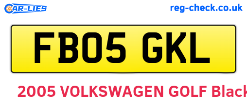 FB05GKL are the vehicle registration plates.