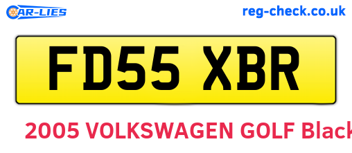 FD55XBR are the vehicle registration plates.