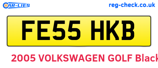 FE55HKB are the vehicle registration plates.