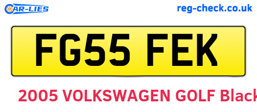 FG55FEK are the vehicle registration plates.