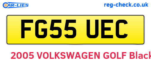 FG55UEC are the vehicle registration plates.
