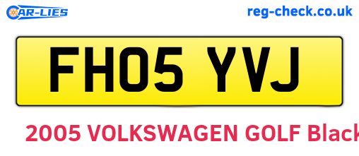 FH05YVJ are the vehicle registration plates.