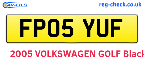 FP05YUF are the vehicle registration plates.