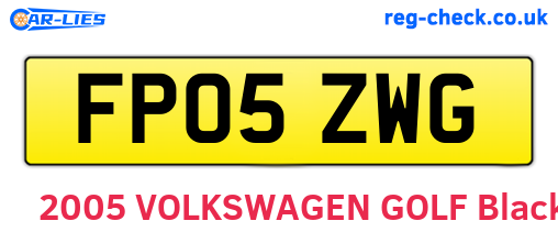 FP05ZWG are the vehicle registration plates.