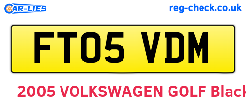 FT05VDM are the vehicle registration plates.
