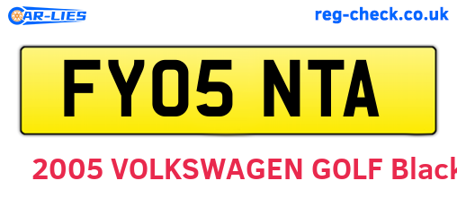 FY05NTA are the vehicle registration plates.