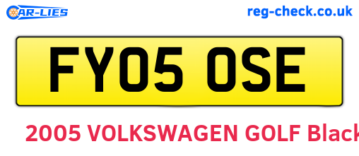 FY05OSE are the vehicle registration plates.