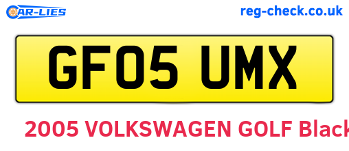 GF05UMX are the vehicle registration plates.