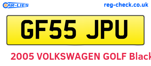 GF55JPU are the vehicle registration plates.