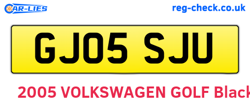 GJ05SJU are the vehicle registration plates.