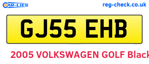 GJ55EHB are the vehicle registration plates.