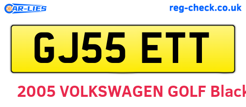GJ55ETT are the vehicle registration plates.