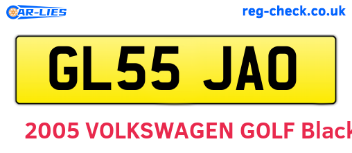 GL55JAO are the vehicle registration plates.