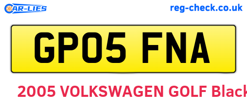 GP05FNA are the vehicle registration plates.
