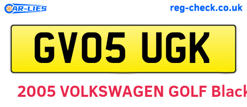 GV05UGK are the vehicle registration plates.