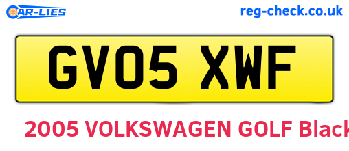 GV05XWF are the vehicle registration plates.