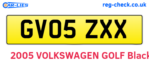 GV05ZXX are the vehicle registration plates.