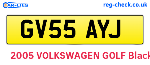 GV55AYJ are the vehicle registration plates.