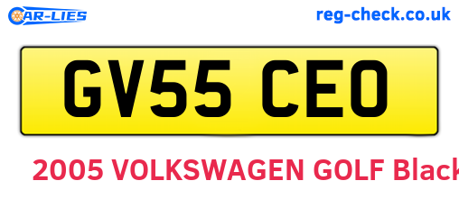 GV55CEO are the vehicle registration plates.