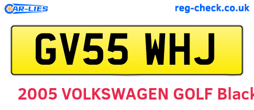 GV55WHJ are the vehicle registration plates.