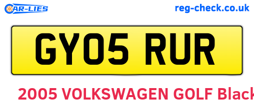 GY05RUR are the vehicle registration plates.