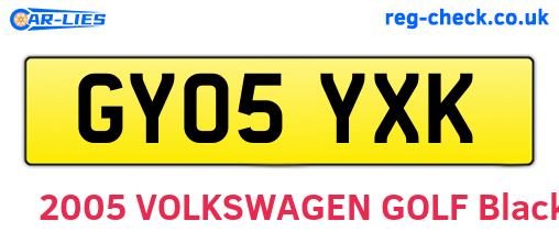GY05YXK are the vehicle registration plates.