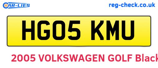 HG05KMU are the vehicle registration plates.