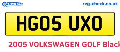 HG05UXO are the vehicle registration plates.