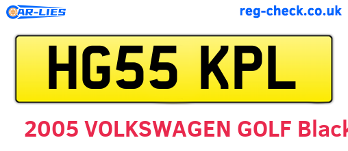 HG55KPL are the vehicle registration plates.