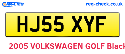 HJ55XYF are the vehicle registration plates.